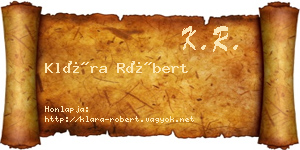 Klára Róbert névjegykártya
