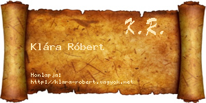 Klára Róbert névjegykártya